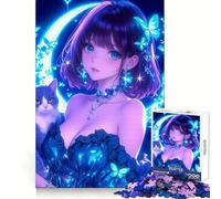 Rompecabezas de 1000 Piezas de una Chica Anime con un Gato y Mariposas para Adolescentes: Entrenamiento Inteligente, Descanso y Escape Corte Impecable Sorpresa navideña (50x75cm)