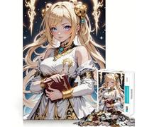 Rompecabezas de 1000 Piezas de una Chica Anime con un Libro para Adultos Diversión para Entrenar la Mente Piezas sin Rebabas y de Corte Limpio Actividad para Compartir en Familia (50x75cm)