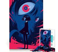 Rompecabezas de 1000 Piezas de una Chica Anime con un Monstruo de Ojos Gigantes para Adolescentes Diversión Que estimula la Mente Ajuste sin Espacios Entretenimiento cautivador acogedores