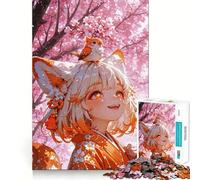 Rompecabezas de 1000 Piezas de una Chica Anime con un pájaro y Flores de Cerezo para Adolescentes Diversión Que estimula Ajuste Espacios Un Entretenimiento cautivador para Disfrutar