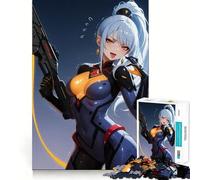 Rompecabezas de 1000 Piezas de una Chica Anime con una Pistola futurista Juego para ejercitar la Mente Artesanía de Corte experta Un pasatiempo Fascinante para los Momentos de Ocio (38x52cm)