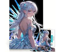 Rompecabezas de 1000 Piezas de una Chica Anime con Vestido de Cristal para Adolescentes Diversión Que estimula la Mente Ajuste Huecos Entretenimiento cautivador para Interiores acogedores