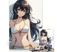 Rompecabezas de 1000 Piezas de una Chica Anime contra una Pared para Adolescentes Estimulación cognitiva Tiempo Libre Cierre hermético Regalo Ideal para Navidad (38x52cm)