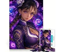 Rompecabezas de 1000 Piezas de una Chica Anime de Ojos morados para Adultos Juego Inteligente de Rompecabezas Divertido Montaje de imágenes Regalo de Temporada (50x75cm)