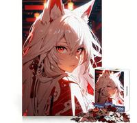 Rompecabezas de 1000 Piezas de una Chica Anime de Pelo Blanco para Adultos Ayuda a despejar la Mente, Alivia el estrés y es Divertido Bordes precisos Un Regalo Encantador (38x52cm)