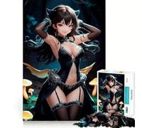 Rompecabezas de 1000 Piezas de una Chica Anime en el Bosque para Adolescentes Juego Que estimula el Cerebro Encaje Huecos Actividad Relajante para Grupos en Interiores (38x26cm)