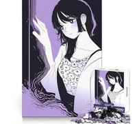 Rompecabezas de 1000 Piezas de una Chica Anime en Tonos Lila para Adultos Desarrolla la Capacidad analítica, estimula la Mente y CREA un Ambiente Acogedor (38x26cm)