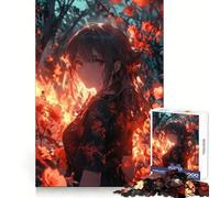 Rompecabezas de 1000 Piezas de una Chica Anime en un Entorno Floral para Adolescentes: Entrenamiento Inteligente, Escape Relajante, Corte Impecable, Sorpresa navideña (38x26cm)
