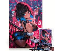 Rompecabezas de 1000 Piezas de una Chica Anime en una Ciudad neón para Adolescentes Desarrolla la Capacidad analítica es Relajante Ideal para el Tiempo Libre Regalar en Navidad