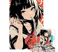 Rompecabezas de 1000 Piezas de una Chica Anime Kawaii con Ramen Juego Educativo difícil de completar Apto para Mayores de 14 años (38x26cm)