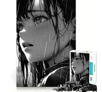 Rompecabezas de 1000 Piezas de una Chica Anime Llorando bajo la Lluvia Juego para ejercitar la Mente Artesanía de Corte experta Un pasatiempo Fascinante para los Momentos de Ocio (38x26cm)