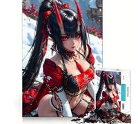 Rompecabezas de 1000 Piezas de una Chica Anime Pelirroja para Adolescentes, Jigsaw Wise Think Toy Relax Time Clear Cut, Regalo para Festivales (38x52cm)