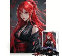 Rompecabezas de 1000 Piezas de una Chica Anime Pelirroja para Adolescentes, Juguete de lógica, Divertido y silencioso, Corte Suave, Regalo Encantador (50x75cm)