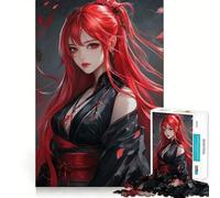 Rompecabezas de 1000 Piezas de una Chica Anime Pelirroja para Adolescentes, Juguete de lógica, Divertido y silencioso, Corte Suave, Regalo Encantador (50x75cm)