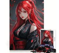 Rompecabezas de 1000 Piezas de una Chica Anime Pelirroja para Adultos, Juguete de lógica Fina, Tiempo Libre, Arte de Bordes limpios, Coleccionable (38x26cm)
