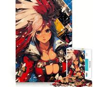 Rompecabezas de 1000 Piezas de una Chica Anime Ronin con Cabello Rojo y Blanco para Adultos Divertido Juego de Memoria con componentes Resistentes y de Corte Limpio aliviar el estrés