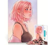 Rompecabezas de 1000 Piezas de una Chica Anime Sexy de Ojos Azules para Adultos Rompecabezas Mental Divertido y Relajante Montaje de imágenes Una cálida Sorpresa 50x75cm