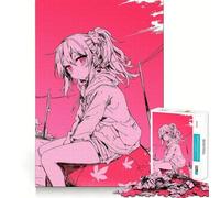 Rompecabezas de 1000 Piezas de una Chica Anime sobre una Pelota para Adolescentes Diversión Que estimula la Mente Ajuste Espacios Entretenimiento cautivador para Disfrutar en casa