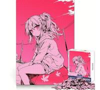 Rompecabezas de 1000 Piezas de una Chica Anime sobre una Pelota Regalos para Adultos Actividad Relajante para desarrollar la Capacidad cognitiva Corte preciso Regalo Festivo (50x75cm)