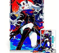 Rompecabezas de 1000 Piezas de una Chica Demonio de Anime con Cuernos para Adultos Juego de Memoria Cerebral Encaje Huecos Actividad Relajante para un Descanso Mental (38x52cm)