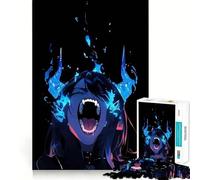 Rompecabezas de 1000 Piezas de una Chica Demonio de Anime con Llamas Azules Juego de Habilidad Mental Encaja Perfectamente Sin Piezas Sueltas Un pasatiempo Divertido para Fines de Semana Largos