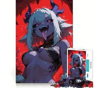 Rompecabezas de 1000 Piezas de una Chica Demonio súcubo con Cuernos para Adolescentes Juguete cognitivo Juego de Mesa Bordes Premium Elige tu Deseo de Papá Noel 38x26cm
