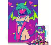 Rompecabezas de 1000 Piezas de una Chica Diablo de Anime con alas para Adolescentes Divertido Juego de Memoria Encaja Perfectamente sin Huecos Actividad Nocturna para Toda la Familia (50x75cm)