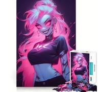 Rompecabezas de 1000 Piezas de una Chica gótica de Pelo Rosa para Adolescentes Mejora la Memoria, relaja la Mente y CREA un Regalo Original (38x52cm)