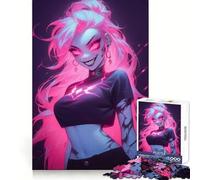 Rompecabezas de 1000 Piezas de una Chica gótica de Pelo Rosa para Adolescentes Mejora la Memoria, relaja la Mente y CREA un Regalo Original (38x52cm)