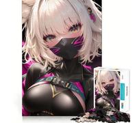 Rompecabezas de 1000 Piezas de una Chica Ninja de Anime con Orejas de Gato para Adolescentes Desarrolla la Capacidad Mental y es Ideal para Toda la Familia Un Regalo Memorable con Bordes precisos
