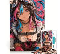 Rompecabezas de 1000 Piezas de una Chica piloto de Anime con Cabello Colorido Diversión para estimular la concentración Corte láser para un Ajuste Actividad para Compartir con Seres Queridos