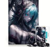 Rompecabezas de 1000 Piezas de una Chica robótica de Pelo Azul para Adolescentes Juguete Interactivo Divertido con Corte preciso Artículo de colección (38x26cm)