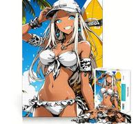 Rompecabezas de 1000 Piezas de una Chica Surfista de Anime para Adultos Diversión para Entrenar la Mente Piezas sin Rebabas y de Corte Limpio Actividad para Compartir en Familia (38x52cm)