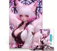 Rompecabezas de 1000 Piezas de una Chica Zorra Rosa, Ideal para Adultos desarrollar la lógica Juguete para Jugar despacio Corte preciso Regalo Elegante (38x52cm)