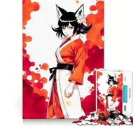 Rompecabezas de 1000 Piezas de una Chica Zorro de Anime para Adolescentes Juego Que estimula el Cerebro Encaja Perfectamente sin Huecos Actividad Relajante para Grupos en Interiores (38x52cm)