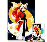 Rompecabezas de 1000 Piezas de una Chica Zorro de Anime para Adultos Diversión para Entrenar la Mente Piezas sin Rebabas y de Corte Limpio Actividad para Compartir en Familia (38x52cm)