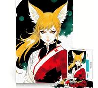 Rompecabezas de 1000 Piezas de una Chica Zorro de Anime para Adultos Juego de Habilidad Mental Corte láser para un Ajuste Actividad gratificante para días lluviosos (38x52cm)