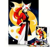 Rompecabezas de 1000 Piezas de una Chica Zorro de Anime para Adultos Pensamiento estratégico Momentos de Ocio agradables Diseño Limpio Regalo de Invierno (38x26cm)