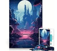 Rompecabezas de 1000 Piezas de una Ciudad futurista de Anime para Adultos Juego de lógica con Cortes de precisión y Bordes Lisos reuniones Familiares (38x26cm)