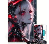 Rompecabezas de 1000 Piezas de una Dama Anime Blanca y roja para Adultos Diversión para Entrenar la Mente Piezas sin Rebabas y de Corte Limpio Actividad para Compartir en Familia (38x26cm)