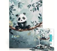 Rompecabezas de 1000 Piezas de una Familia de Pandas en la Rama de un árbol para Adolescentes Juguete Que estimula la lógica y Alivia la tensión Borde de Calidad Artículo de Santa Claus (38x52cm)