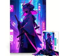 Rompecabezas de 1000 Piezas de una Geisha samurái Japonesa para Adolescentes, Juguete Intelectual para Relajarse mentalmente, Regalo de Calidad para Las Fiestas (38x26cm)