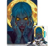 Rompecabezas de 1000 Piezas de una Hermosa Chica de Anime con Luna para Adultos, Pasar el rato en casa Cada Pieza es única Un Juego desafiante y Divertido para Toda la Familia