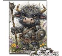 Rompecabezas de 1000 Piezas de una Linda Vaca de Las Tierras Altas para Adultos y Adolescentes Un Juego desafiante y Familiar Que invita a la interacción Entre Padres e Hijos (26x38cm)
