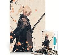 Rompecabezas de 1000 Piezas de una Mujer samurái con Katana para Adolescentes Juguete de Tren lógico, Ligero y Relajante Decoración de Pared con Corte Suave (38x52cm)