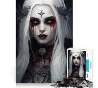 Rompecabezas de 1000 Piezas de una Mujer Vampiro pálida con Ojos Verdes para Adultos Ideal para Mejorar la Memoria Un pasatiempo Suave y Divertido Corte Firme Fiestas