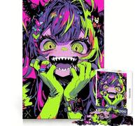 Rompecabezas de 1000 Piezas de una niña Demonio Sonriente para Adultos Recall Upgrade Stress Relief Tight Cut Santa Wish Pick 38x26cm