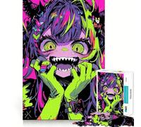 Rompecabezas de 1000 Piezas de una niña Demonio Sonriente para Adultos Recall Upgrade Stress Relief Tight Cut Santa Wish Pick 38x26cm