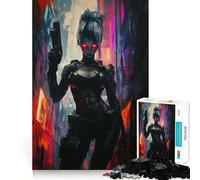 Rompecabezas de 1000 Piezas de una Sexy Soldado cíborg Femenina para Adultos y Adolescentes Ideal para Mejorar la Memoria y relajar la Mente Diseño para armar 50x75cm