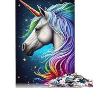 Rompecabezas de 1000 Piezas de Unicornio arcoíris para Adultos, Juguete Intelectual, Juego Educativo para aliviar el estrés, decoración del hogar (75 x 50 cm)